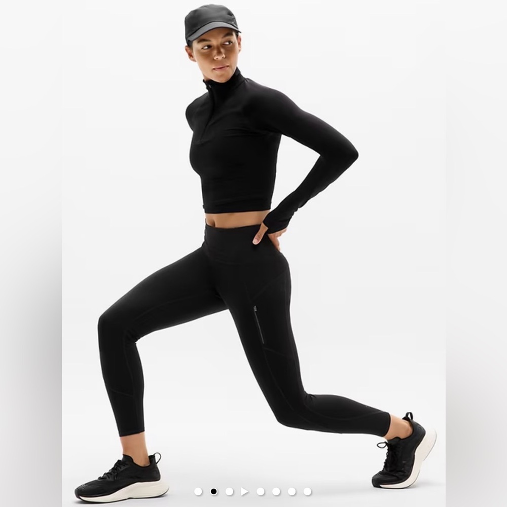 2 Pairs! Black Athleta Rainier High Rise Cargo Legging Size Small Petite SP
